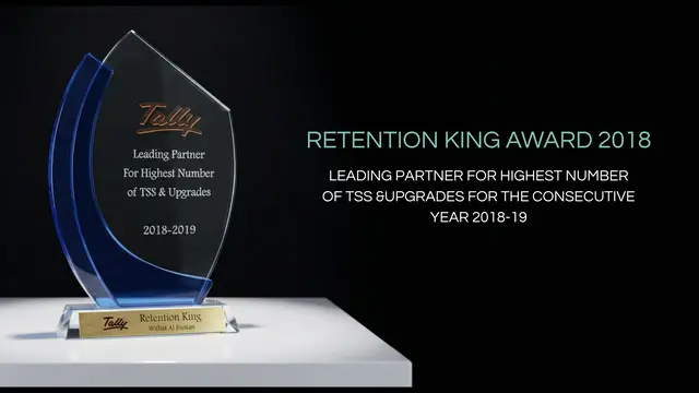 Tally Retention King Award 2018 trophy for highest number of TSS and upgrades in 2018-19